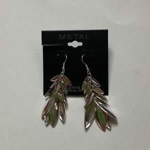 Silver Leaf Drop Earrings